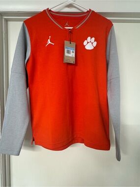 Jordan Dri-Fit Clemson Women’s Orange & Gray Long Sleeve 1/4 Zip Top